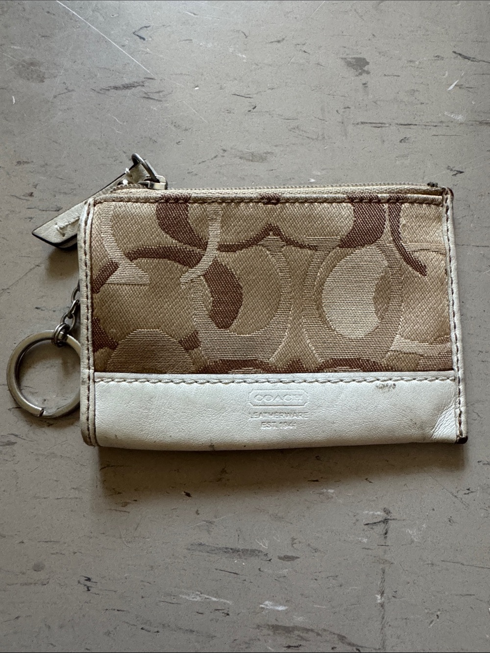 Vintage Coach Tan & Cream Wallet Coin Purse